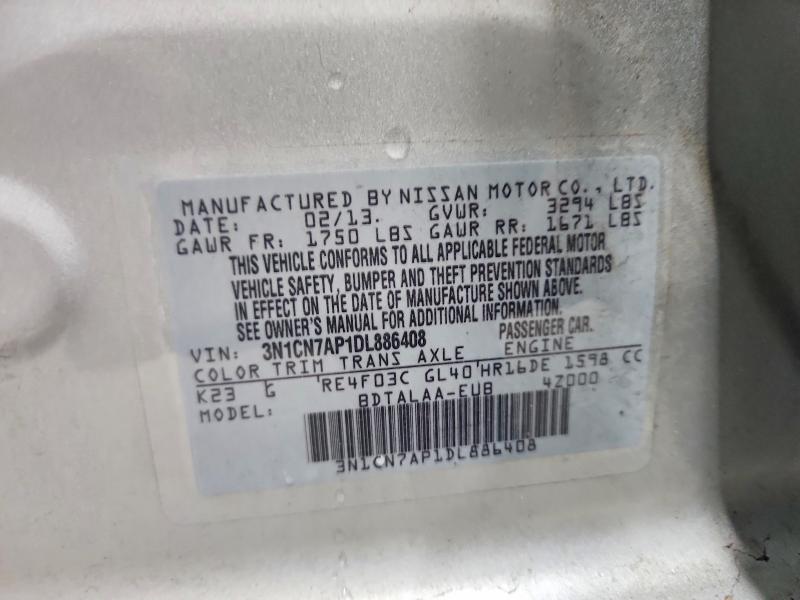 Продаж на аукціоні авто 2013 Nissan Versa, vin: 3N1CN7AP1DL886408, номер лоту: 70137456