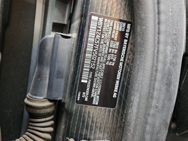 Aukcja sprzedaży 2015 Bmw I3, vin: WBY1Z4C57FV502152, numer aukcji: 69234096