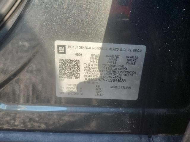 2020 Chevrolet Equinox მანქანა იყიდება აუქციონზე, vin: 3GNAXHEV7LS644988, აუქციონის ნომერი: 66212956