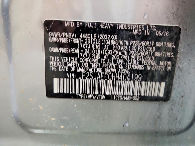 Aukcja sprzedaży 2017 Subaru Forester, vin: JF2SJAEC0HH404199, numer aukcji: 69106496