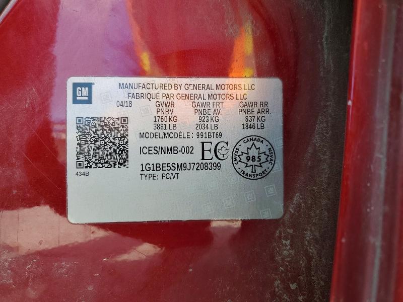 Aukcja sprzedaży 2018 Chevrolet Cruze, vin: 1G1BE5SM9J7208399, numer aukcji: 68329146