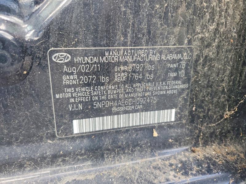 Aukcja sprzedaży 2012 Hyundai Elantra, vin: 5NPDH4AE6CH092475, numer aukcji: 68137086