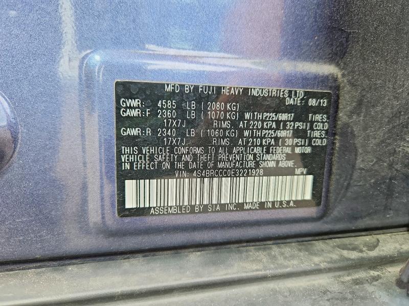 Aukcja sprzedaży 2014 Subaru Outback, vin: 4S4BRCCC0E3221928, numer aukcji: 68922646