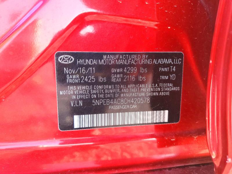 Продаж на аукціоні авто 2012 Hyundai Sonata, vin: 5NPEB4AC8CH420578, номер лоту: 69724946