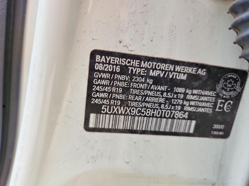 2017 Bmw X3 მანქანა იყიდება აუქციონზე, vin: 5UXWX9C58H0T07864, აუქციონის ნომერი: 68037216