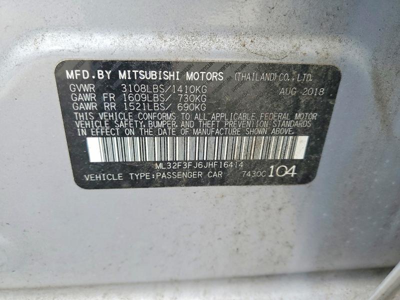 Aukcja sprzedaży 2018 Mitsubishi Mirage, vin: ML32F3FJ6JHF16414, numer aukcji: 70567486