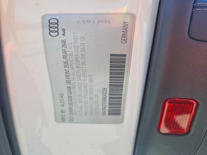 Aukcja sprzedaży 2021 Audi A5, vin: WAUFACF55MA042026, numer aukcji: 67838256