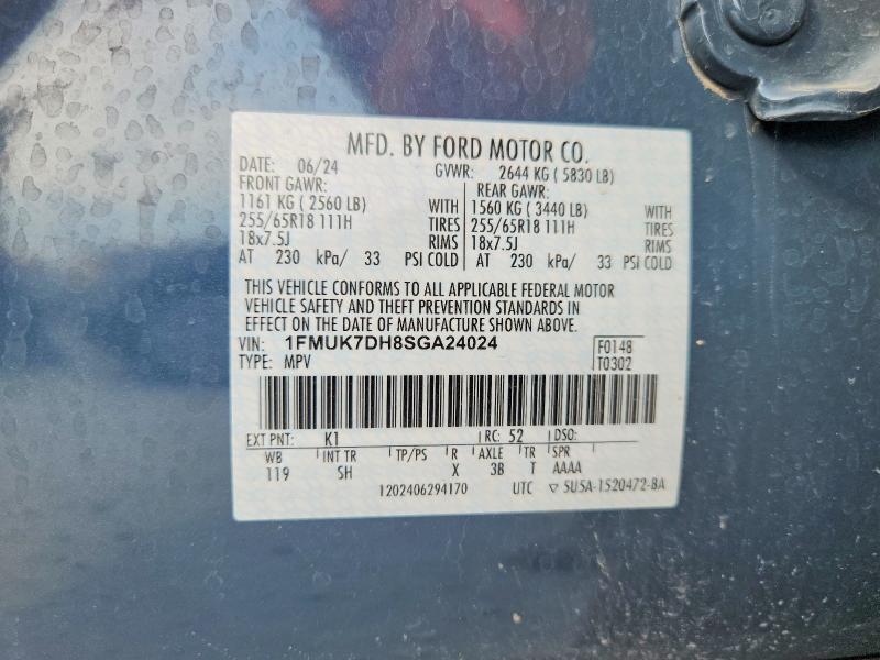Aukcja sprzedaży 2025 Ford Explorer, vin: 1FMUK7DH8SGA24024, numer aukcji: 70332606