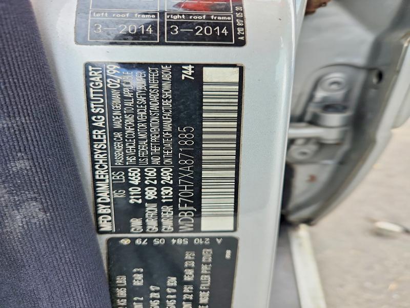 Aukcja sprzedaży 1999 Mercedes-benz E, vin: WDBJF70H7XA871885, numer aukcji: 69006916