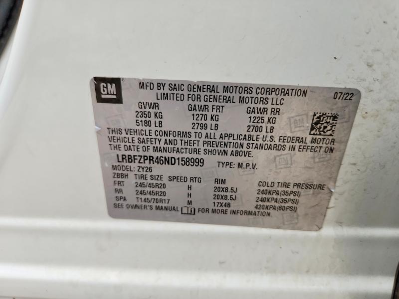 Продажа на аукционе авто 2022 Buick Envision, vin: LRBFZPR46ND158999, номер лота: 68403266