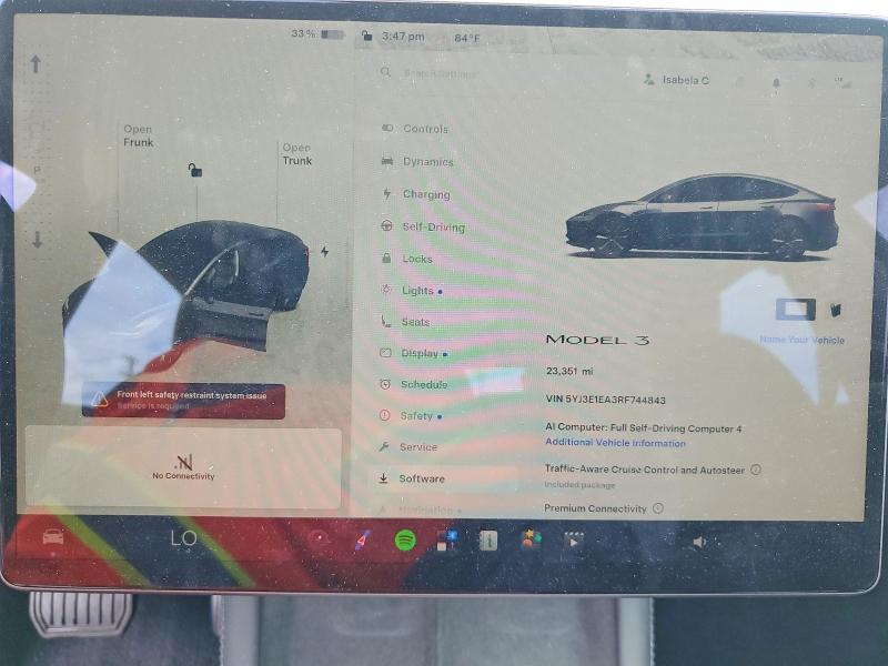 Продажа на аукционе авто 2024 Tesla Model 3, vin: 5YJ3E1EA3RF744843, номер лота: 67410696