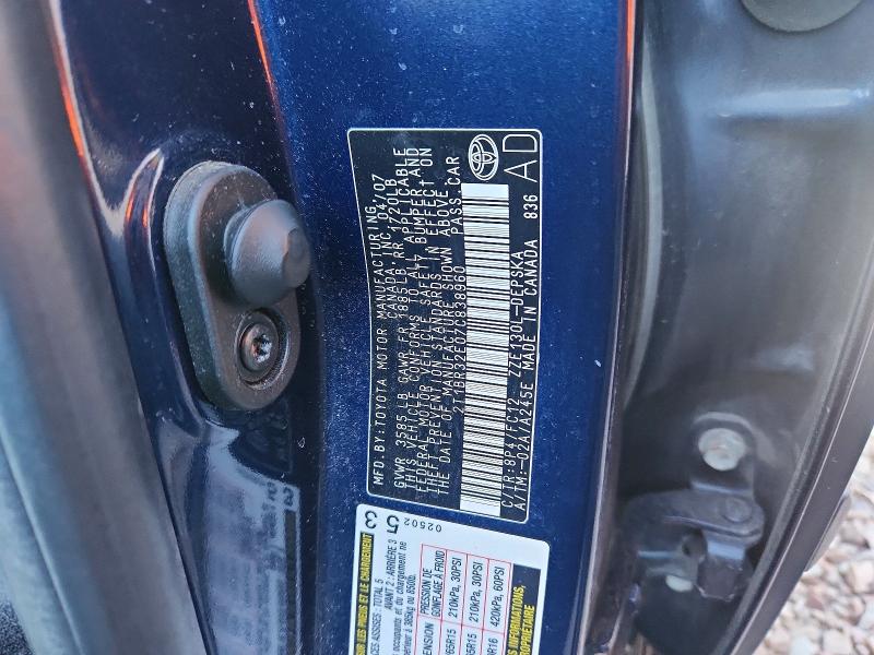 69130316 :رقم المزاد ، 2T1BR32E07C838960 vin ، 2007 Toyota Corolla مزاد بيع