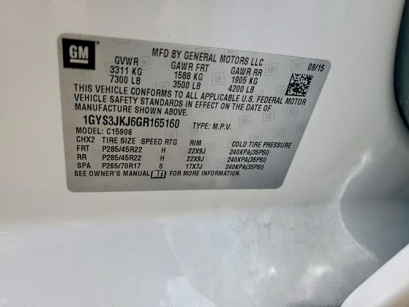 Aukcja sprzedaży 2016 Cadillac Escalade, vin: 1GYS3JKJ6GR165160, numer aukcji: 67349086