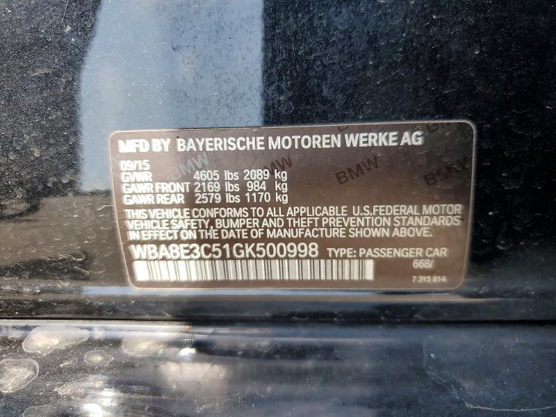 Продаж на аукціоні авто 2016 Bmw 328, vin: WBA8E3C51GK500998, номер лоту: 68991296