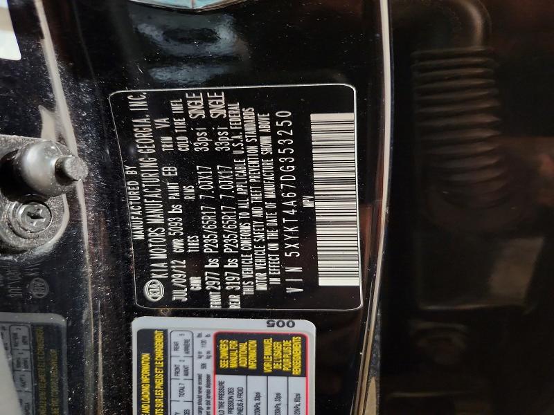 69182346 :رقم المزاد ، 5XYKT4A67DG353250 vin ، 2013 Kia Sorento مزاد بيع