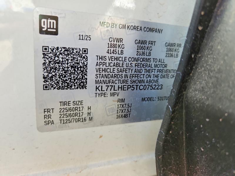 69316536 :رقم المزاد ، KL77LHEP5TC075223 vin ، 2026 Chevrolet Trax مزاد بيع