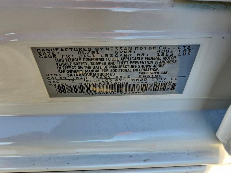 Продажа на аукционе авто 2021 Nissan Sentra, vin: 3N1AB8DV6MY303463, номер лота: 69418246