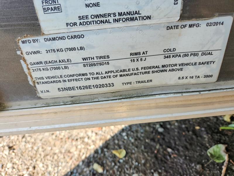 Продажа на аукционе авто 2014 Diamond Cargo Diamond Cargo, vin: 53NBE1626E1020333, номер лота: 66954306