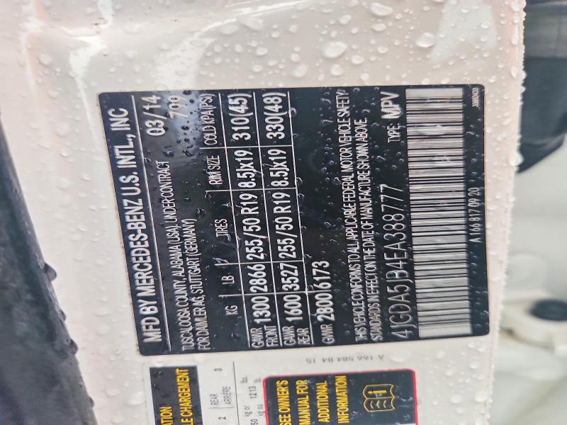 68435146 :رقم المزاد ، 4JGDA5JB4EA388777 vin ، 2014 Mercedes-benz Benz مزاد بيع