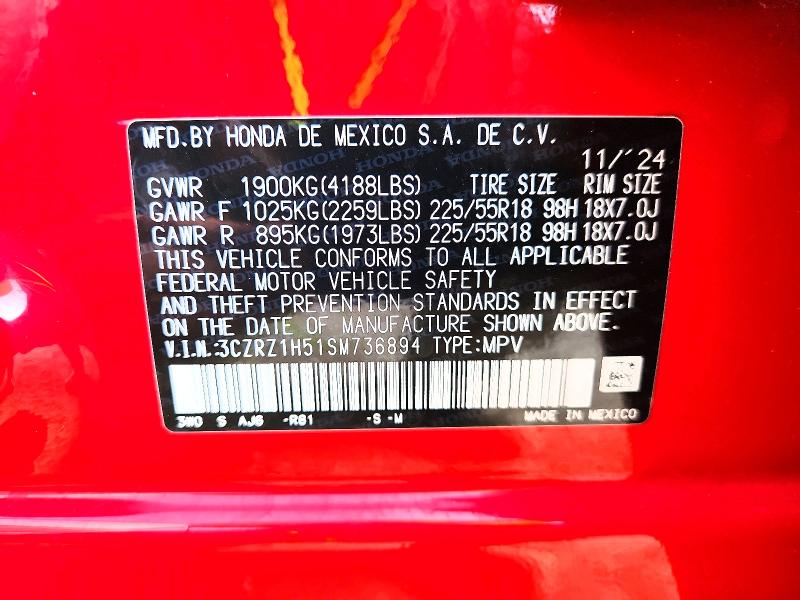 Продажа на аукционе авто 2025 Honda Hr-v, vin: 3CZRZ1H51SM736894, номер лота: 67673916