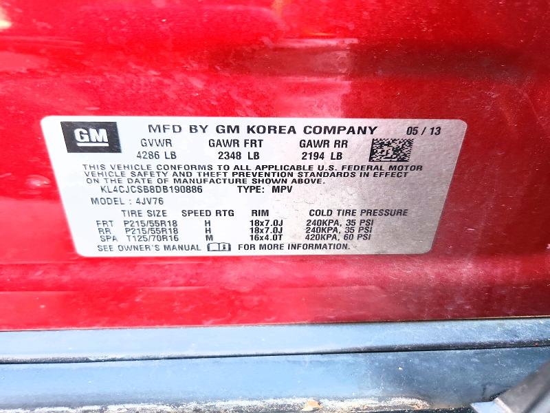 Продаж на аукціоні авто 2013 Buick Encore, vin: KL4CJCSB8DB190886, номер лоту: 69720776