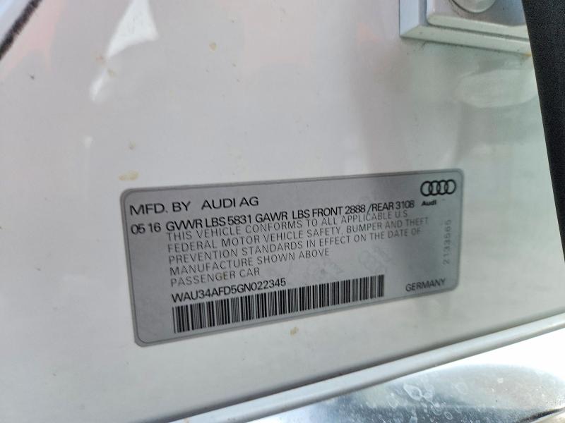 Продажа на аукционе авто 2016 Audi A8, vin: WAU34AFD5GN022345, номер лота: 67788336