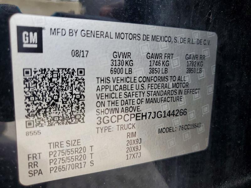 70062466 :رقم المزاد ، 3GCPCPEH7JG144266 vin ، 2018 Chevrolet Silverado مزاد بيع