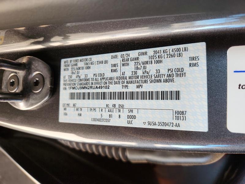 Продаж на аукціоні авто 2024 Ford Escape, vin: 1FMCU9MN2RUA49102, номер лоту: 68197776