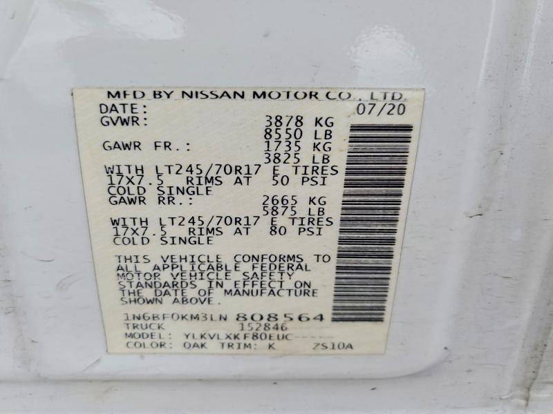 Продажа на аукционе авто 2020 Nissan Nv, vin: 1N6BF0KM3LN808564, номер лота: 68172546