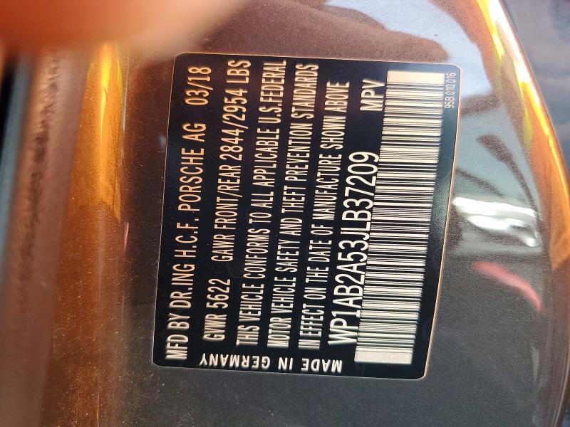 Aukcja sprzedaży 2018 Porsche Macan, vin: WP1AB2A53JLB37209, numer aukcji: 68009016