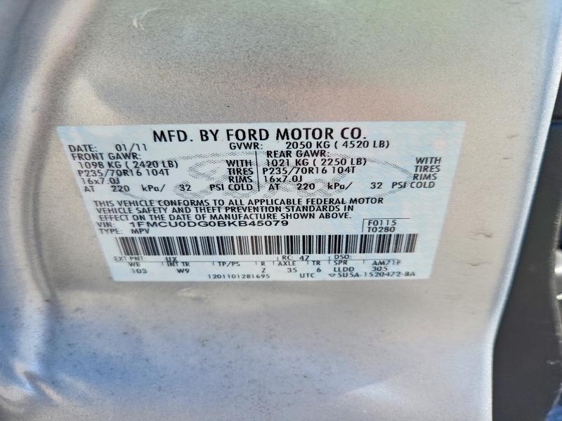 Продажа на аукционе авто 2011 Ford Escape, vin: 1FMCU0DG0BKB45079, номер лота: 70037006