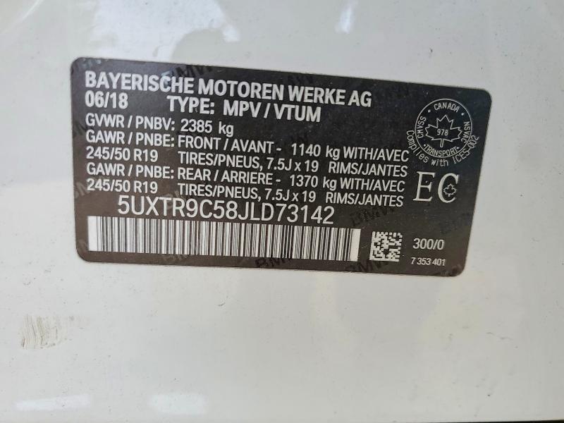 2018 Bmw X3 მანქანა იყიდება აუქციონზე, vin: 5UXTR9C58JLD73142, აუქციონის ნომერი: 68943176
