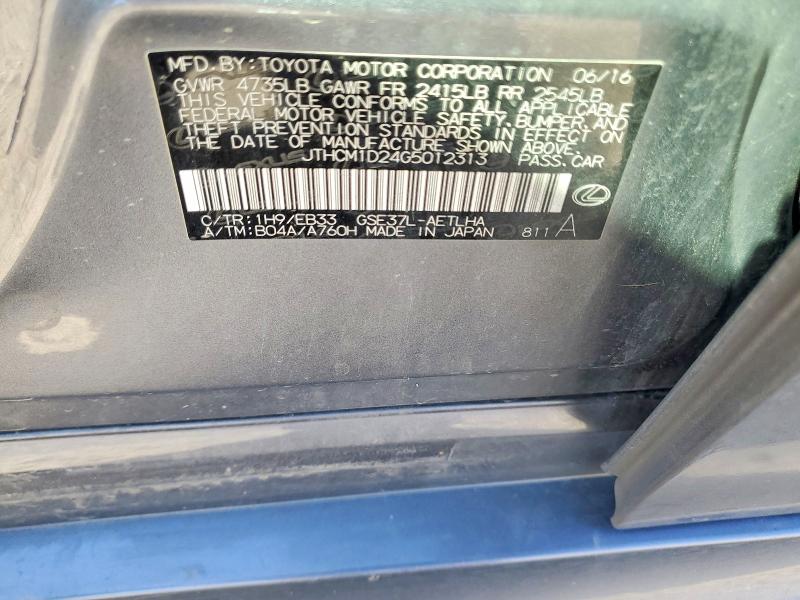 Aukcja sprzedaży 2016 Lexus Is, vin: JTHCM1D24G5012313, numer aukcji: 67672476