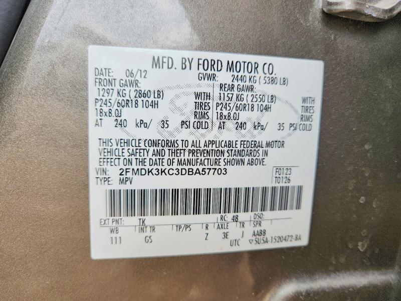 Продажа на аукционе авто 2013 Ford Edge, vin: 2FMDK3KC3DBA57703, номер лота: 70864736