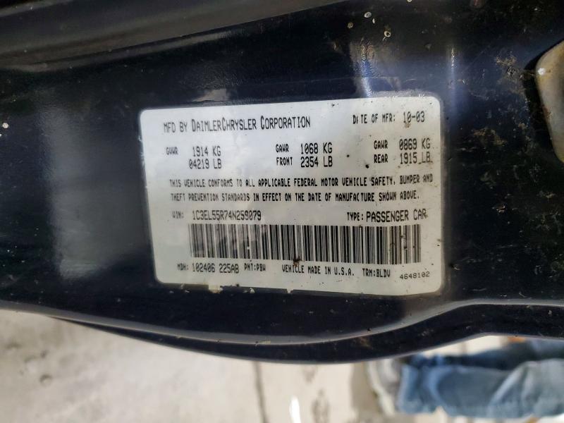 Aukcja sprzedaży 2004 Chrysler Sebring, vin: 1C3EL55R74N259079, numer aukcji: 68854606