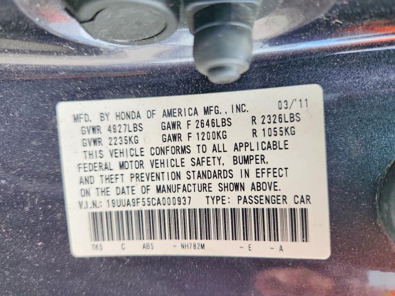 2012 Acura Tl მანქანა იყიდება აუქციონზე, vin: 19UUA9F55CA000937, აუქციონის ნომერი: 68696376