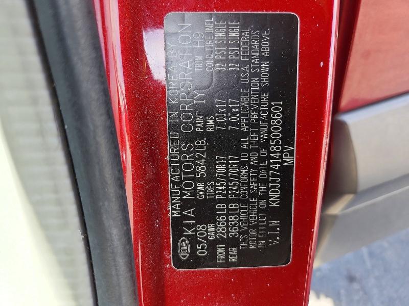 70562446 :رقم المزاد ، KNDJJ741485008601 vin ، 2009 Kia Borrego مزاد بيع