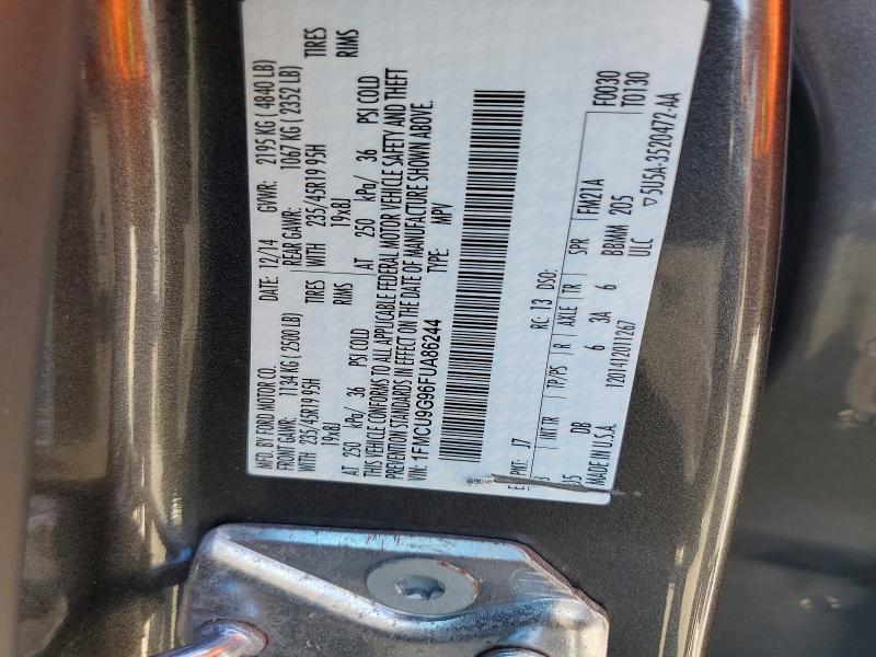 Продаж на аукціоні авто 2015 Ford Escape, vin: 1FMCU9G96FUA86244, номер лоту: 68018296