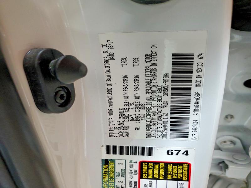 Aukcja sprzedaży 2017 Toyota Tacoma, vin: 3TMCZ5AN8HM111172, numer aukcji: 68714936