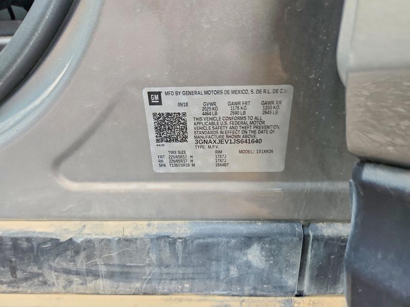 69206036 :رقم المزاد ، 3GNAXJEV1JS641640 vin ، 2018 Chevrolet Equinox مزاد بيع