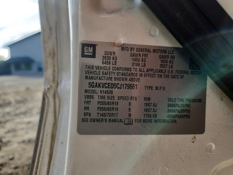 Aukcja sprzedaży 2012 Buick Enclave, vin: 5GAKVCED5CJ179661, numer aukcji: 68784336