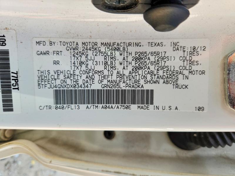 Aukcja sprzedaży 2013 Toyota Tacoma, vin: 5TFJU4GNXDX034347, numer aukcji: 69145846
