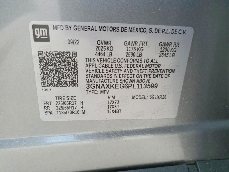 Продажа на аукционе авто 2023 Chevrolet Equinox, vin: 3GNAXKEG6PL113599, номер лота: 70887256