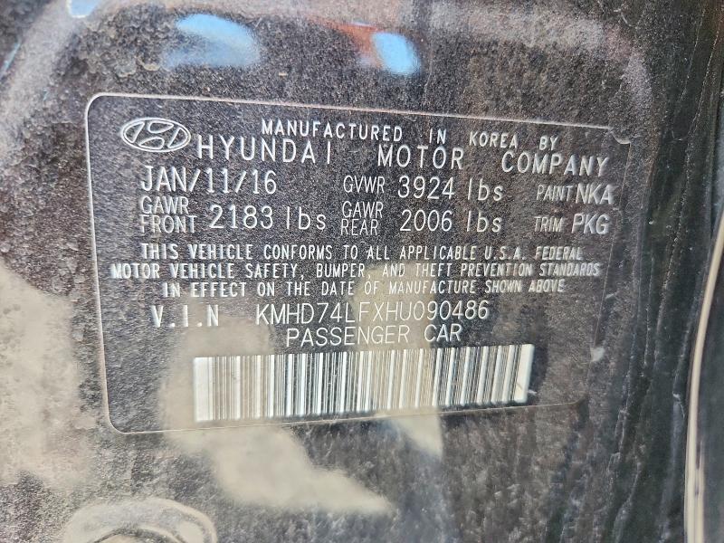 Aukcja sprzedaży 2017 Hyundai Elantra, vin: KMHD74LFXHU090486, numer aukcji: 67833036