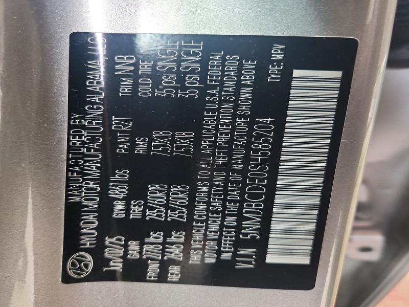 69104516 :رقم المزاد ، 5NMJBCDE0SH585204 vin ، 2025 Hyundai Tucson مزاد بيع