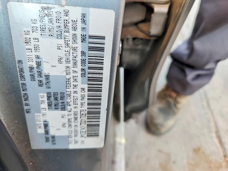 69430836 :رقم المزاد ، JM1DE1KY7D0170678 vin ، 2013 Mazda Mazda2 مزاد بيع