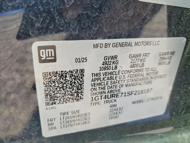Aukcja sprzedaży 2025 Gmc Sierra, vin: 1GT4URE71SF218187, numer aukcji: 67402196