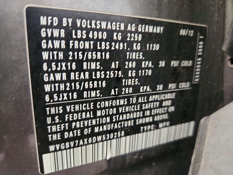 Продажа на аукционе авто 2013 Volkswagen Tiguan, vin: WVGBV7AX6DW530258, номер лота: 68792246
