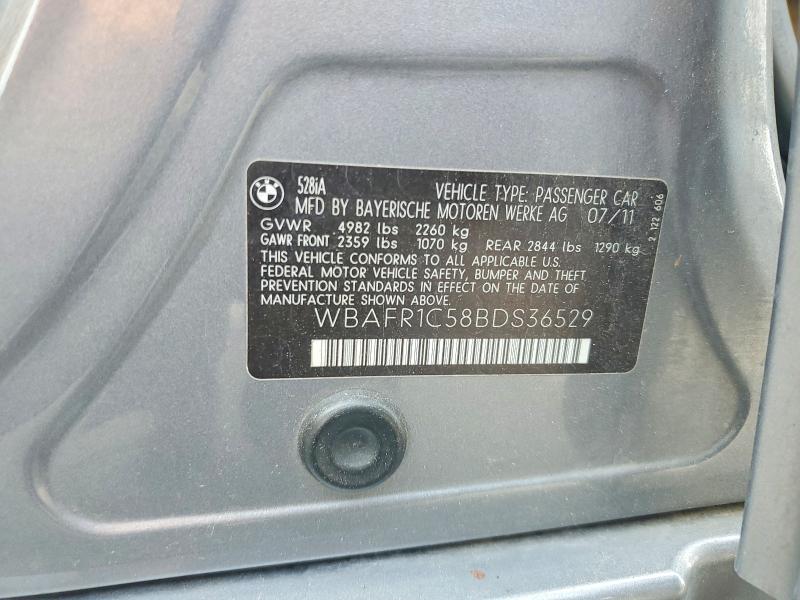 Продаж на аукціоні авто 2011 Bmw 528, vin: WBAFR1C58BDS36529, номер лоту: 69767866