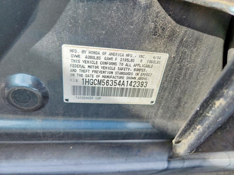 Продаж на аукціоні авто 2004 Honda Accord, vin: 1HGCM56354A142393, номер лоту: 69934926